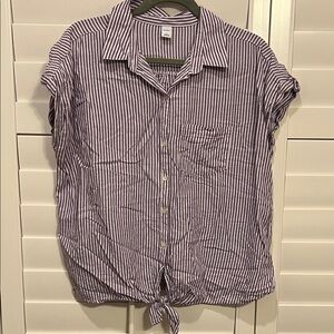 Old Navy Purple Striped Casual Shirt